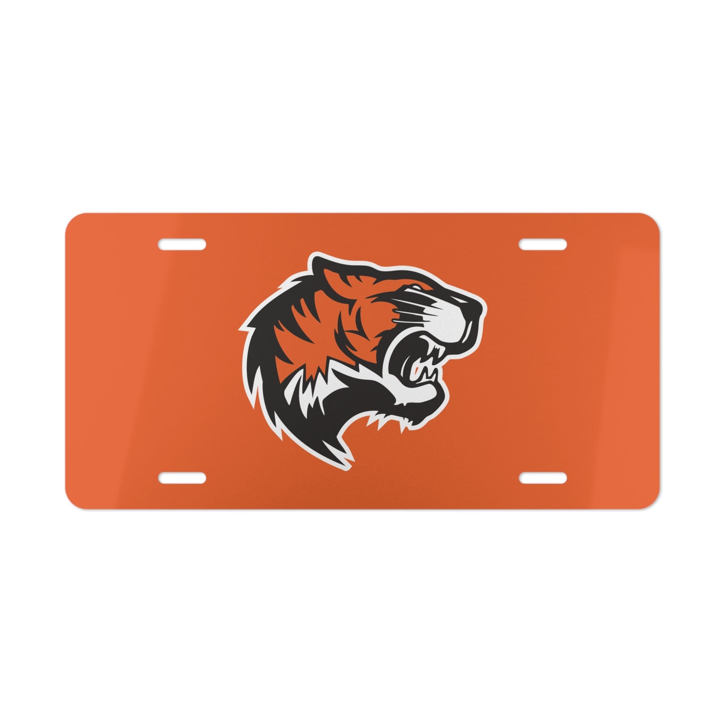 Orange Warsaw Tiger Head License Plate