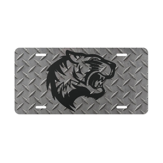 Diamond Plate Warsaw Tiger Head License Plate